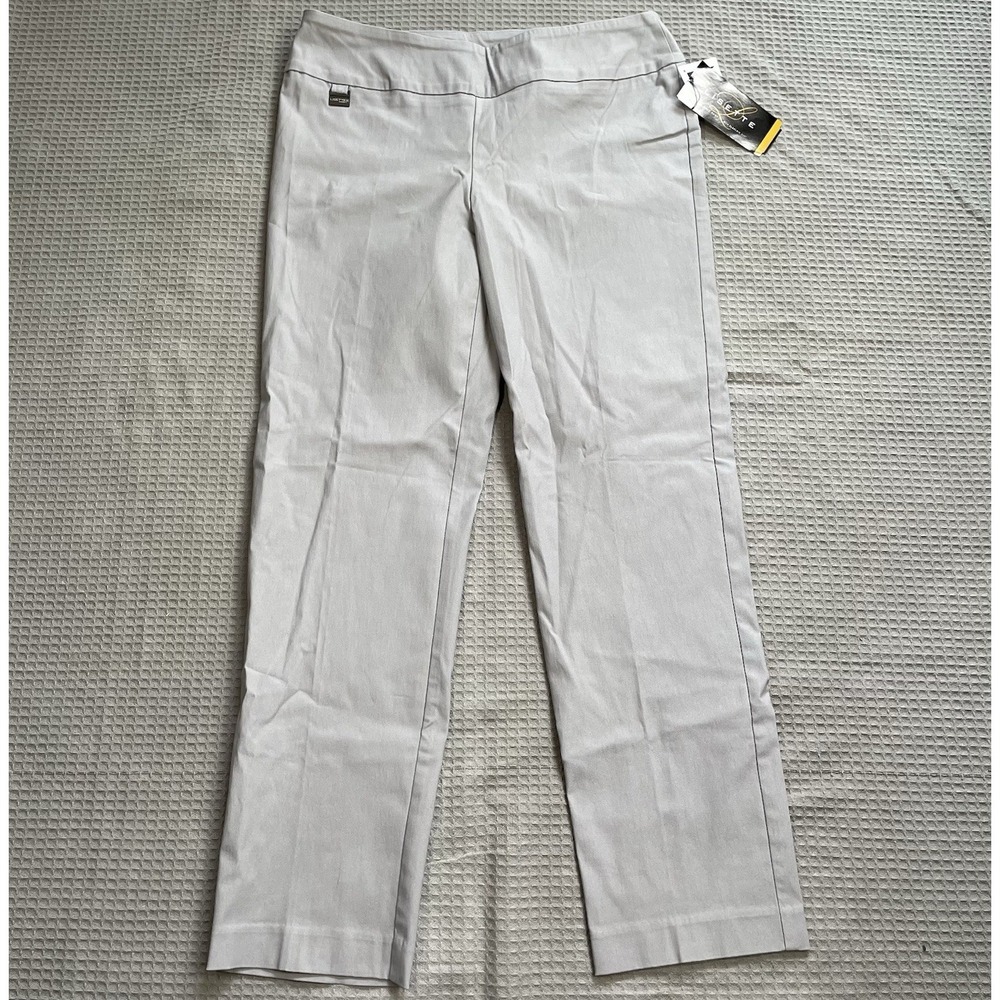 New Lisette L Montreal 801 Slim Ankle Trouser Pants 10 Womens Gray Slimming